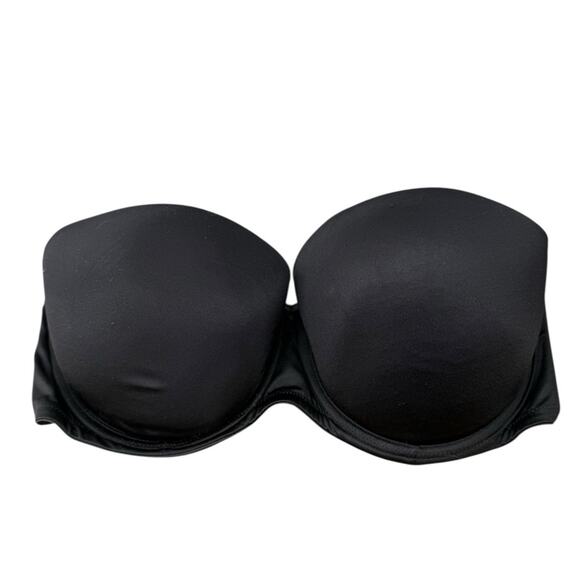 Victoria’s Secret Black Strapless Bra with padded cups and underwire support 36D - Picture 1 of 4